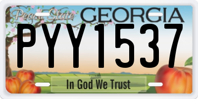 GA license plate PYY1537