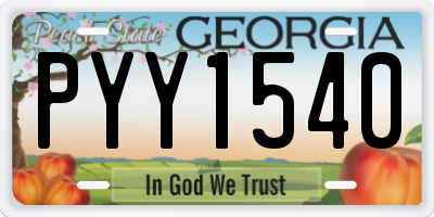 GA license plate PYY1540