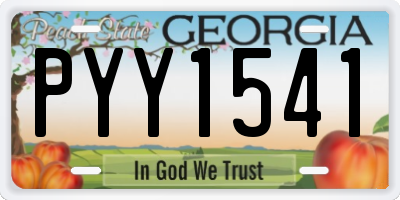 GA license plate PYY1541