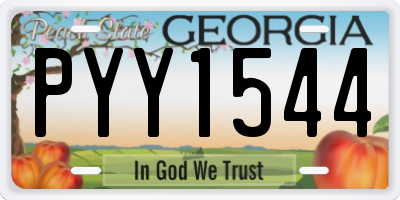 GA license plate PYY1544