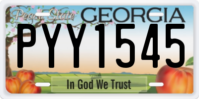 GA license plate PYY1545