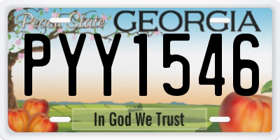 GA license plate PYY1546