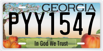GA license plate PYY1547