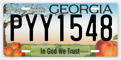 GA license plate PYY1548
