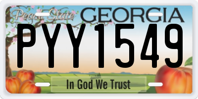 GA license plate PYY1549