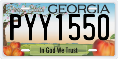 GA license plate PYY1550