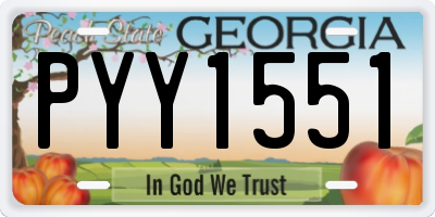 GA license plate PYY1551