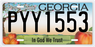 GA license plate PYY1553