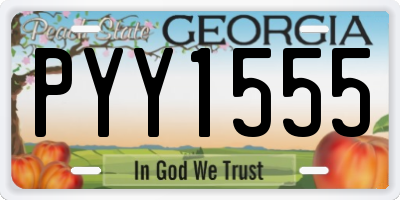 GA license plate PYY1555