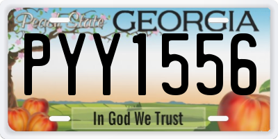 GA license plate PYY1556