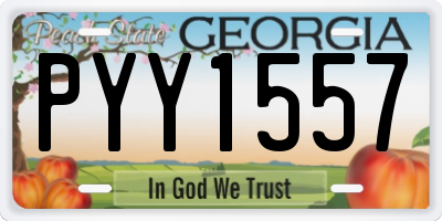 GA license plate PYY1557