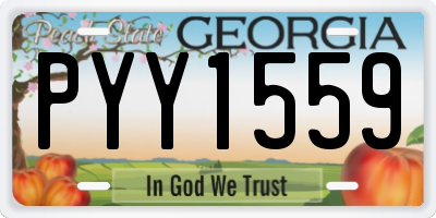 GA license plate PYY1559