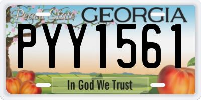 GA license plate PYY1561