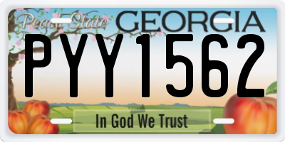GA license plate PYY1562