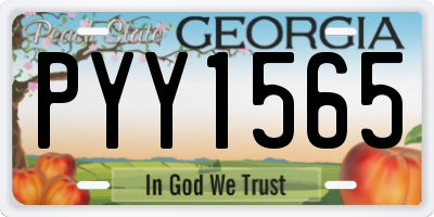 GA license plate PYY1565