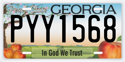 GA license plate PYY1568
