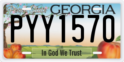 GA license plate PYY1570