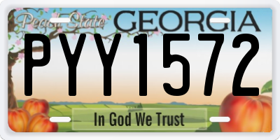 GA license plate PYY1572