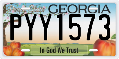 GA license plate PYY1573
