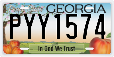 GA license plate PYY1574
