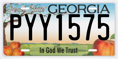 GA license plate PYY1575