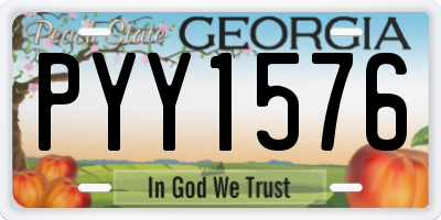 GA license plate PYY1576