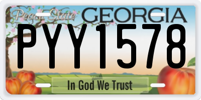 GA license plate PYY1578