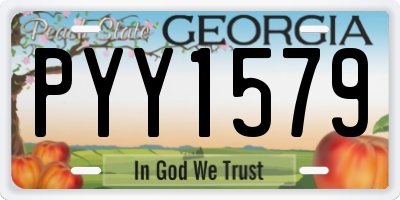 GA license plate PYY1579