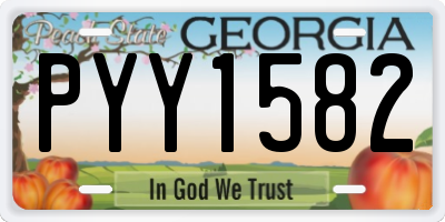 GA license plate PYY1582