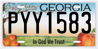 GA license plate PYY1583