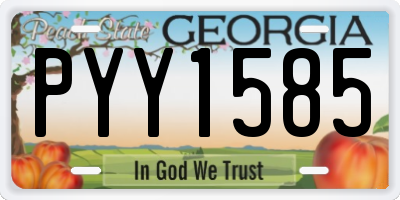 GA license plate PYY1585
