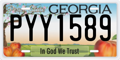 GA license plate PYY1589