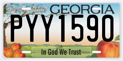 GA license plate PYY1590