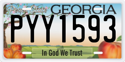 GA license plate PYY1593