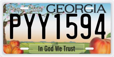 GA license plate PYY1594