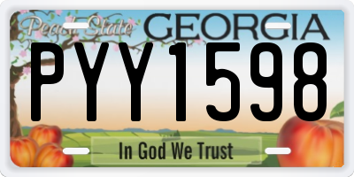 GA license plate PYY1598