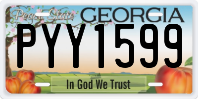 GA license plate PYY1599