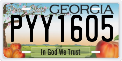 GA license plate PYY1605