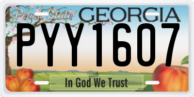 GA license plate PYY1607