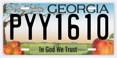 GA license plate PYY1610