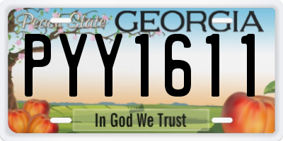 GA license plate PYY1611