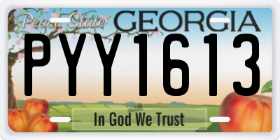GA license plate PYY1613