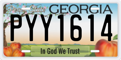GA license plate PYY1614