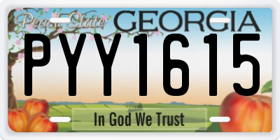 GA license plate PYY1615