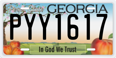 GA license plate PYY1617
