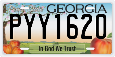 GA license plate PYY1620