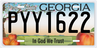 GA license plate PYY1622