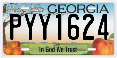 GA license plate PYY1624
