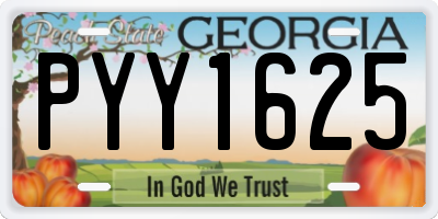 GA license plate PYY1625