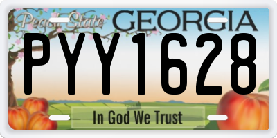 GA license plate PYY1628